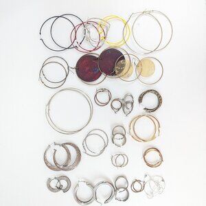 Fashion Jewelry Women Large Hoop Style Earrings Lot of 24 Pair